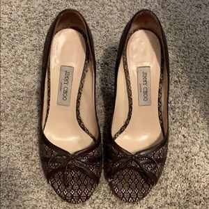 Jimmy Choo’s, brown and pink.  Size 40.